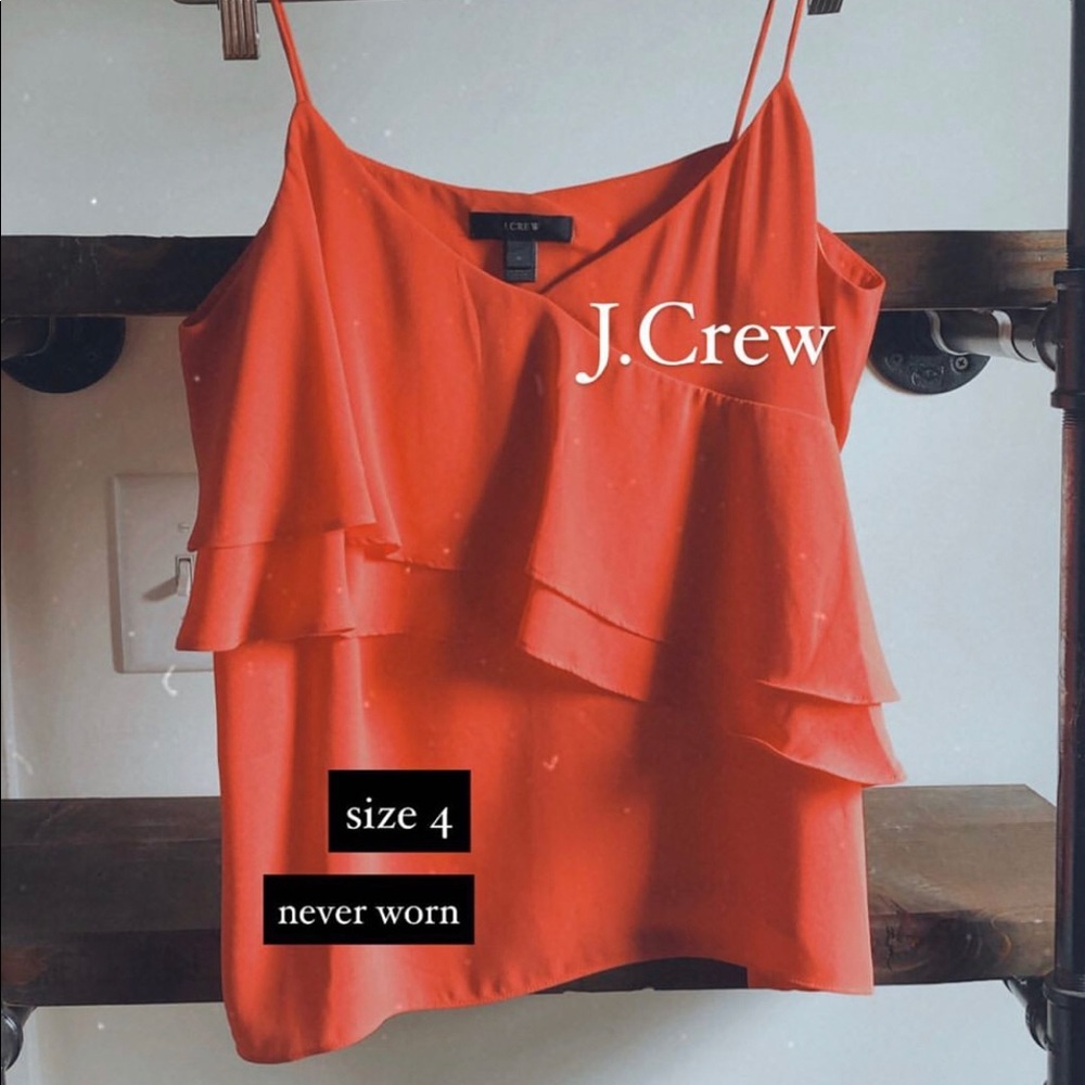 J. Crew bright peach blouse
